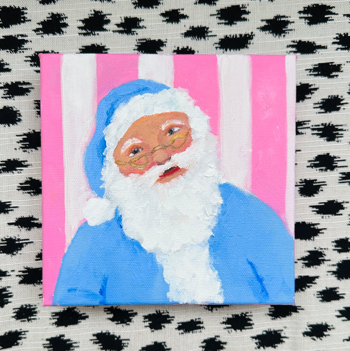 Pink and White Santa
